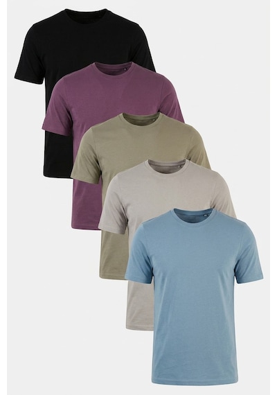 Buratti Pamuklu Regular Fit Bisiklet Yaka 5'li Paket T Shirt Erkek T Shirt 59020204s5 Siyah-mürdüm-vizon Yeşili-kül-mavi