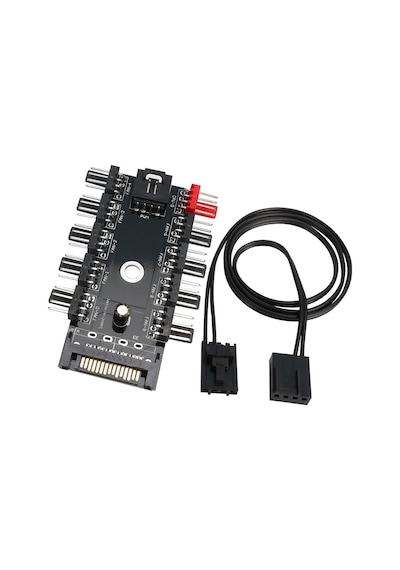 4-3 Pinli Fan Çoklayıcı Hub Pwm Fan Kontrolcüsü 10 Port 12v Pc Fan Çoklayıcı