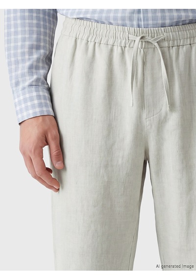 Lcw Vision Bej Regular Fit Erkek Keten Pantolon