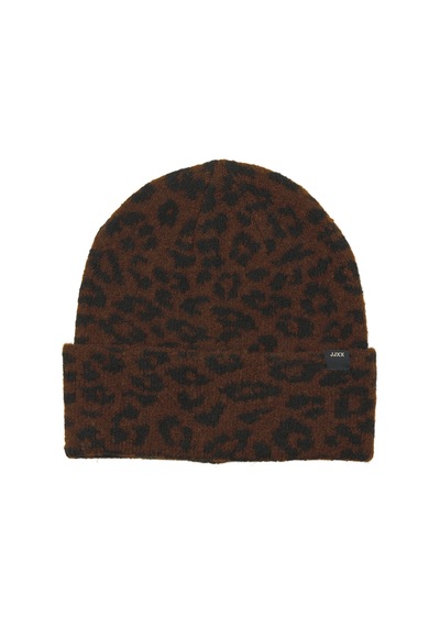 Jack & Jones Kadin Leopar Desenli Örgü Bere - Molly - 12286724 Toasted Coconut