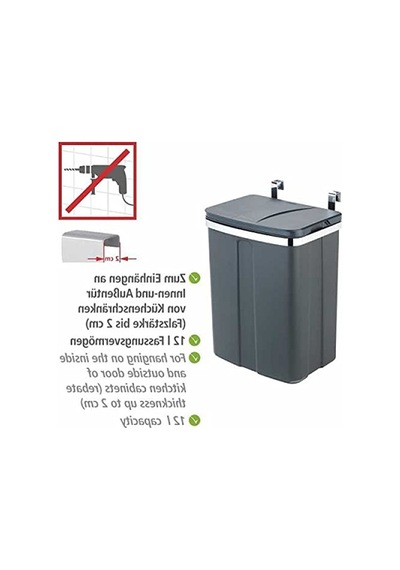 12l Kapasite Mutfak Dolabı Atık Kutusu Gri Renk Açık Bej