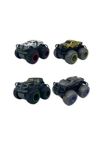 Superior Burst Siyah Renkli Mini Monster Truck - 8 Cm Hareketli Tekerlekli Oyuncak Araba Lisinya