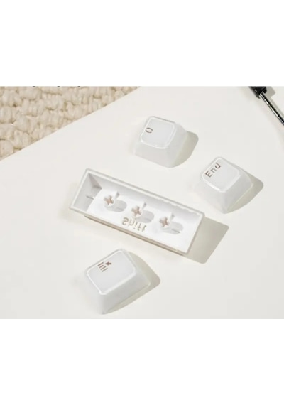 Mekanik Klavye Crystal Jelly Keycap -136 Tuşlu Yarı Saydam  Rgb Tuş Takımı Beyaz