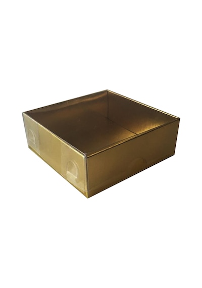 Asetat Kapaklı Karton Kutu 12X12X3 50 Adet Altın N11.9075