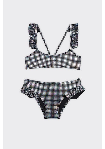 Panço Kız Çocuk Pul Desenli Pembe Bikini 2412GK42008