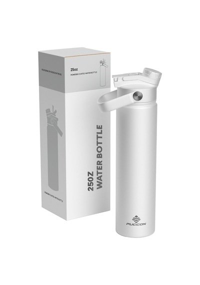 Puccon 750 Ml Beyaz Paslanmaz Çelik Termos/matara/suluk