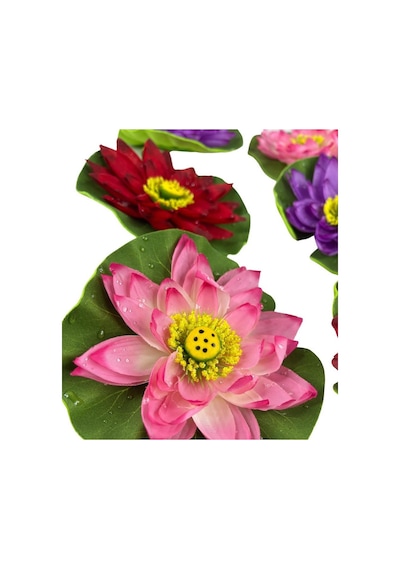 Yapay Çiçek Nilüfer Köpük Lotus Havuz Ve Akvaryum Dekoru 6Adet