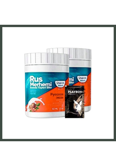 Bezos Playboy Turquoise 2li Adet Ceviz & Ceviz Sütü Rus Merhemi 50 Ml Tüylere Krem + Yanında Jel Nhr
