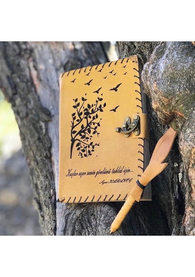 Kuşlar Uçar Senin Gönlünü Taklit İçin Deri Defter