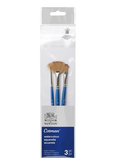 Cotman 5390608 Sulu Sentetik Kıl, 3'lü Fırça Seti, Mükemmel Sıçrama Gücü, Renk Taşıma Gücü Ve Nokta Hassasiyeti İle Yuvarlak Fırça, No. 2, Yelpaze Fırça No. 4, Tek Dikiş Fırçası 6 Sku: Zeusb09927j44l