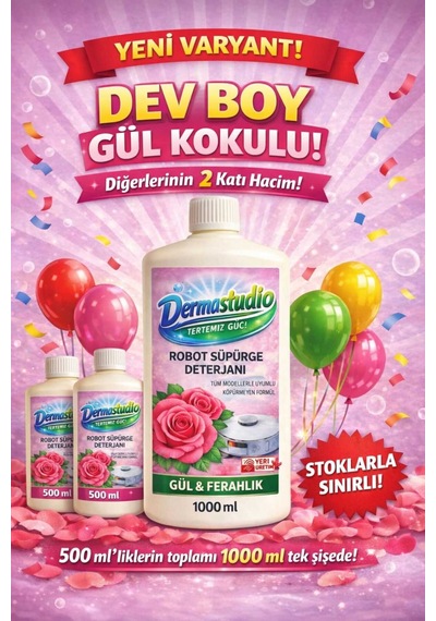 Gül Kokulu Romantik Robot Süpürge Yüzey Sıvısı,robot Süpürge Deterjanı Mop Sıvısı 1000 Ml Dev Boy Tekli