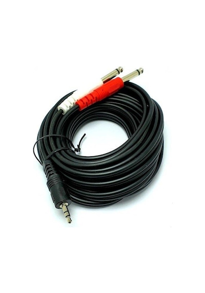 Electroon 3.5Mm Stereo 2X6.3Mm Mono Jaklı Kablo 5Mt Electroon 3.5Mm Stereo 2X6.3Mm Mono Jaklı Kablo 5Mt