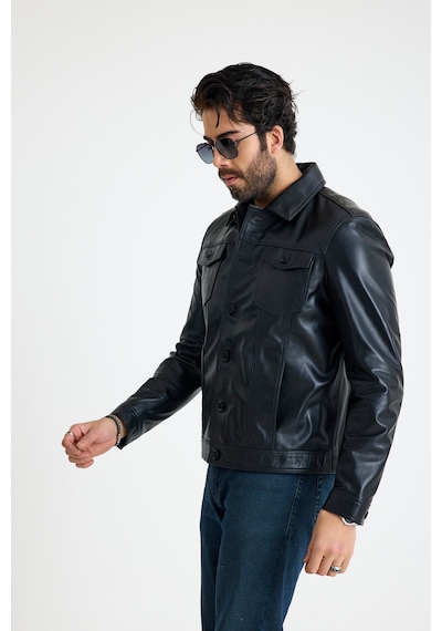 Franko Armondi Jean Model Reguler Erkek Deri Ceket E20-k-899-y Siyah