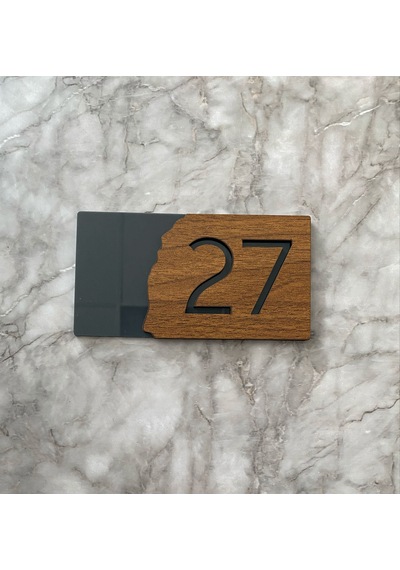 Lüx Wooden Serisi Pleksi Kapı Numarası