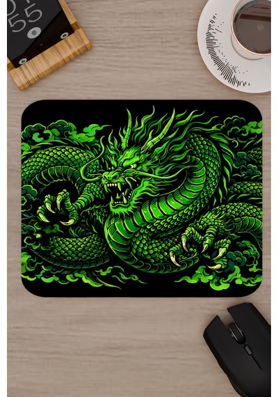 Ejderha Yeşil V3 22x18 Gaming Kauçuk Kaymaz Taban Mouse Pad Fare Altlığı