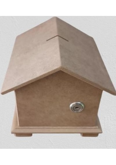 Hobi Adn Dekoratif Bahşiş Kutusu Kumbara Ahşap Mdf Ham Cnc Kesim Model El Yapım