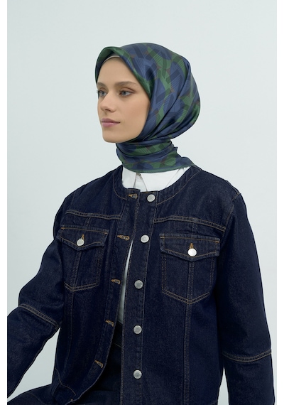 Armine Saf İpek Sura Eşarp-2026 İlkbahar-yaz- 954100d Yeşil-Mavi
