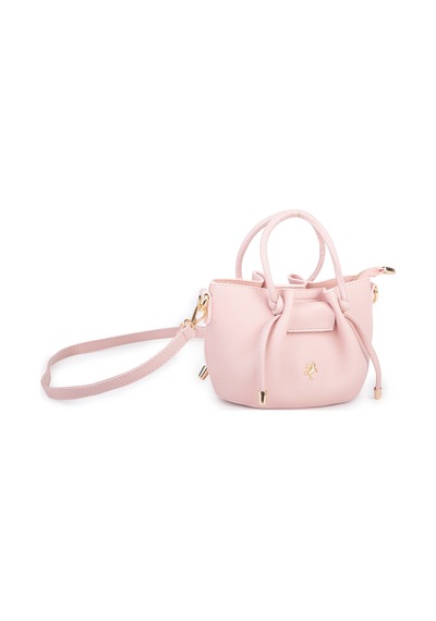 Nas Bag Kadın Mini Büzgülü Şık Çapraz Çanta Pudra
