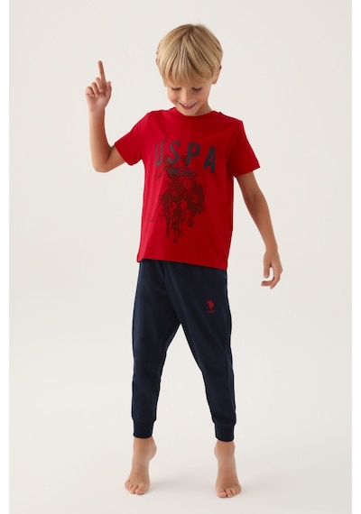 U.S. Polo Assn. Lisanslı Hat Kırmızı Erkek Çocuk Pijama Takımı 5274-43052 Kırmızı