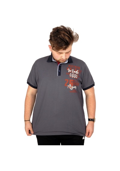 Mode Xl Büyük Beden T-Shirt Polo Maximum Height 21319 Füme 001