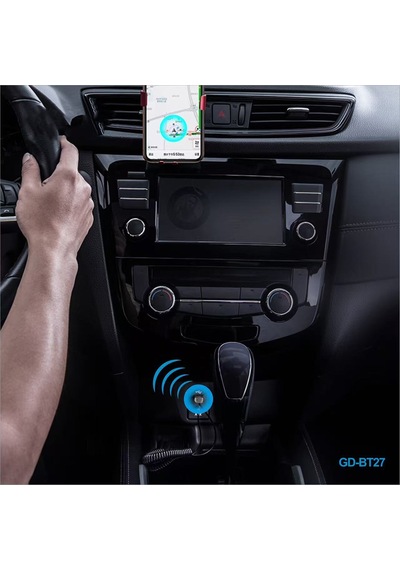 Go Des Gd-bt27 Spiral Kablo Tasarımlı Aux Bluetooth Adaptör V5.1 Siyah