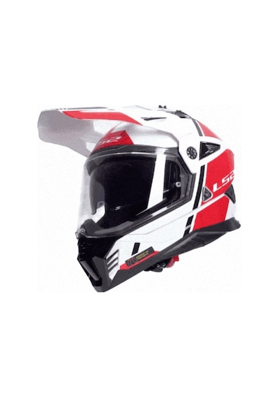 Ls2 Pıoneer 2 Hıll Kask Siyah Vizör Beyaz Kırmızı