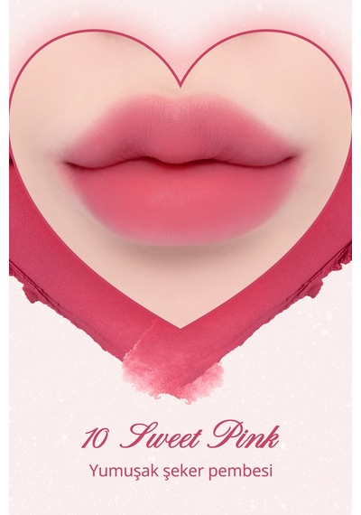 Dasique Kalp Tasarımlı Yoğun Pigmentli Köpük Yapılı Kadife Bitiş Sunan Ruj Souffle Color Pot 10 Sweet Pink 10 Sweet Pink