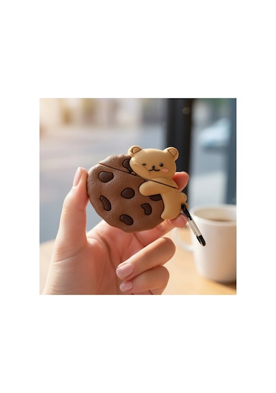 Apple Airpods Pro 3 Kılıf Karakter Figürlü Cookie Bear Kahverengi