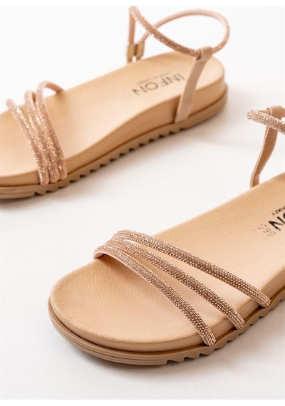 Alemdarshop 1001-1100 Nut Taşlı Kadın Sandalet Çok Renkli