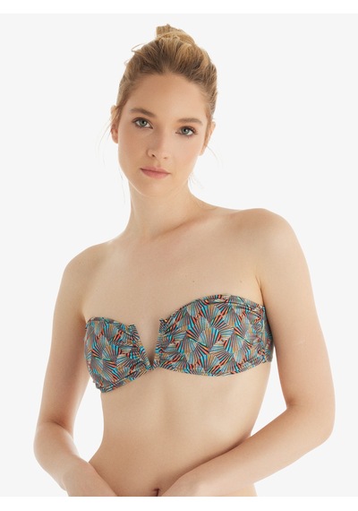 Kadın Bikini Üst 10717 - Desenli Çok Renkli