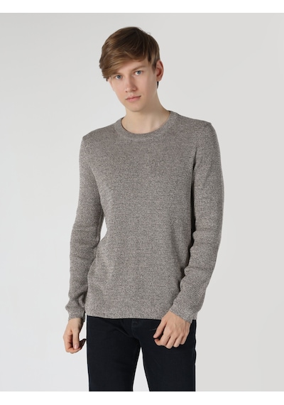Colin's Slim Fit Kahverengi Erkek Triko Kazak CL1061674_Q1.V1_BRW