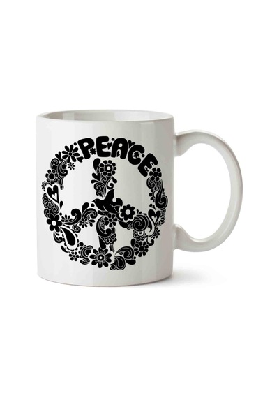 Peace Barış Sembol İki Tarafı Baskılı Kupa Bardak.jpg