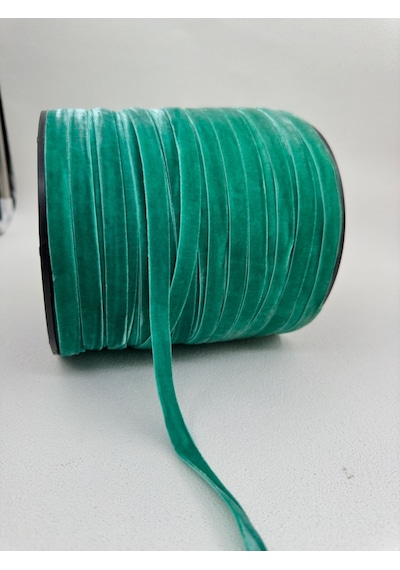 Paşateks- 1 Cm Düz Kadife-5 Metre -r.yeşil