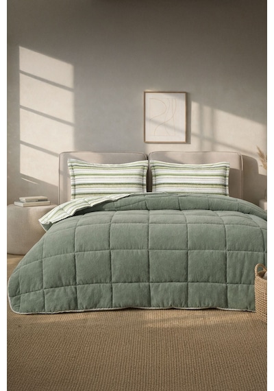 Elart West Comfort Uyku Seti Çift Kişilik 195x215 Cm Haki