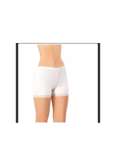 Uğur Bebe 3 Adet Kota 5022 Beyaz Dantelli Şort Boxer %93 Pamuk Beyaz Beyaz