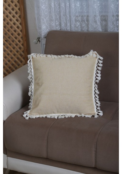 Dnc Home Tekstil Ndchome Sarı Ponponlu Kırlent Kırlent Kılıfı43 X 43