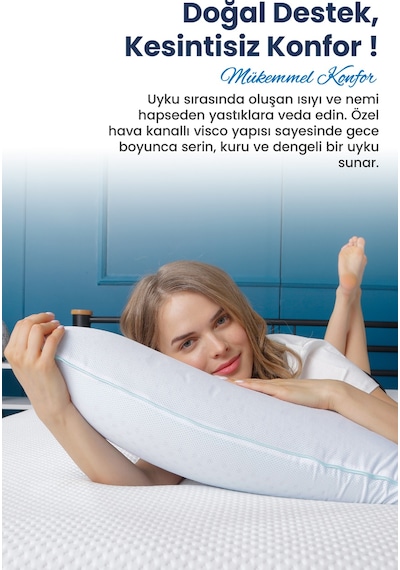 Viscofoam Air Terapi Hava Kanallı Ortopedik Yastık Visco Yastık Yeşil 60x40x16cm