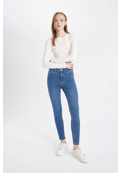 Defacto Rebeca Skinny Fit Yüksek Bel Dar Paça Bilek Boy Jean Pantolon C7609AX24AUNM28 Mavi
