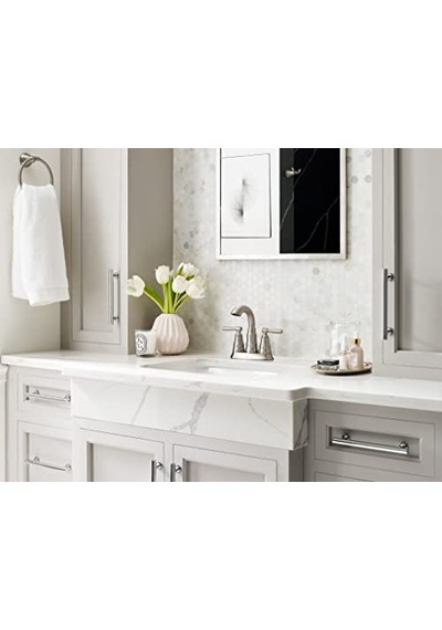 Iki Saplı Banyo Lavabo Bataryası Tahliye Meclisi Spot Dirençli Fırçalanmış Nikel Diğer