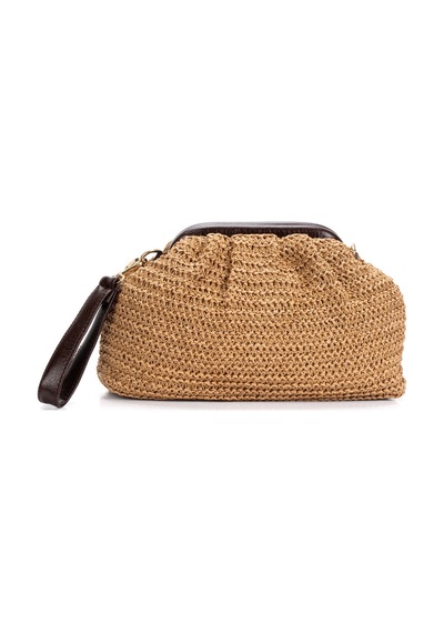 Adelina Bags Kadın Burslu Hasır Çanta Portföy Clutch Omuz Çantası El Ve Omuz Askılı Hasır Çanta 03612124