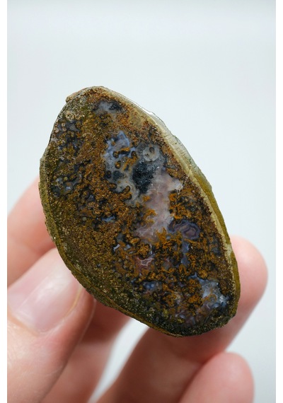 Topraksı Bronz Tozlu & Indigo Violet Black Sea Plume Agat Çift, 80g