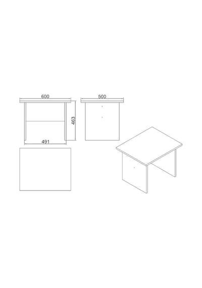 Robinhome Verona B Ofis Sehpası Meşe Siyah