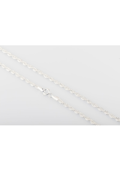 925 Ayar Gümüş Halat Model Burgulu Zincir Kolye 2,5 Mm