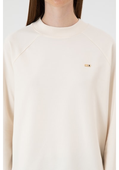 U.S. Polo Assn. Kadın Krem Regular Bisiklet Yaka Basic Sweatshırt 50313610-VR071