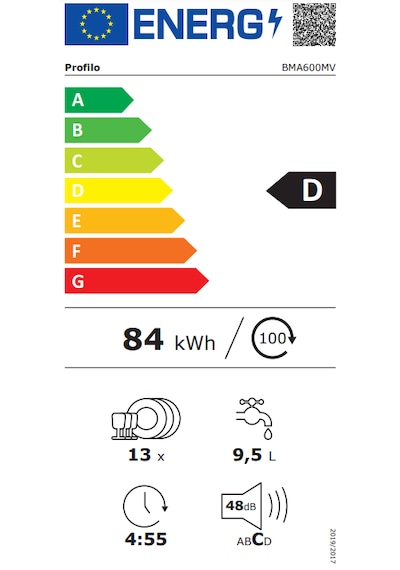 Profilo BMA600MV 6 Programlı 13 Kişilik Ankastre Bulaşık Makinesi