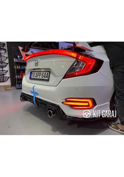Kit Garaj Honda Civic Fc5 Mugen Arka Ek Plastik 2016-2021 Boyasız