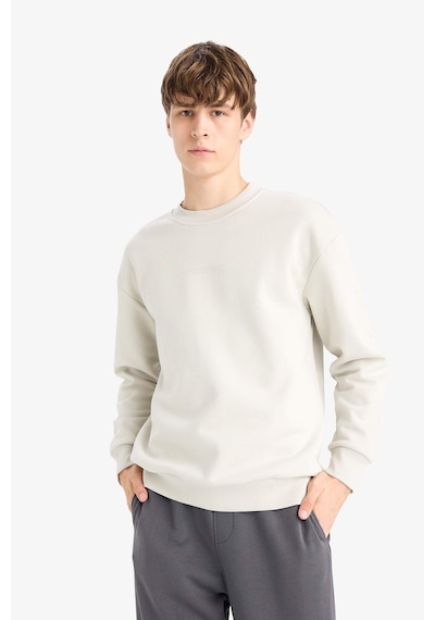 Defacto Boxy Fit Bisiklet Yaka Baskılı Sweatshirt X8282az25aubg672 Bej