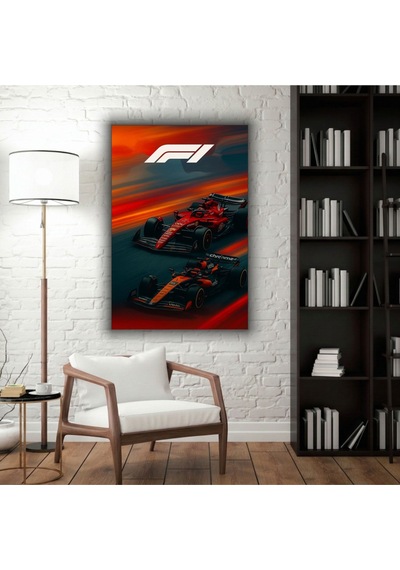 Formula 1 Motors Temalı Dekoratif Cam Tablo -18