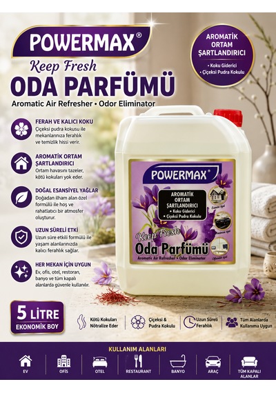 Powermax Aromatik Ortam Şartlandırıcı 5 L Oda Kokusu Ve Ortam Ferahlatıcı Pudra