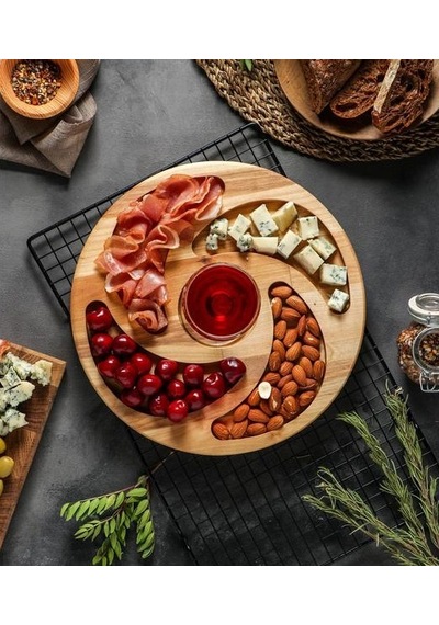 Premium kuruyemiş sunum tabağı | Doğal ahşap